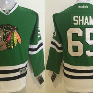 Superb Blackhawks #65 Andrew Shaw Green Stitched Youth NHL Jersey for an exciting hockey game