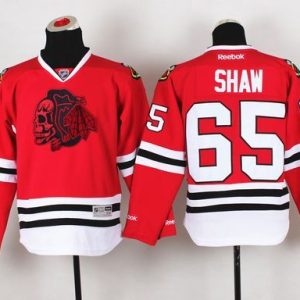 Superb Blackhawks #65 Andrew Shaw Red(Red Skull) Stitched Youth NHL Jersey for top   notch game   day wear