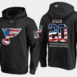 Superb Blues #20 Alexander Steen NHL Banner Wave Usa Flag Black Hoodie for a valuable hockey collectible