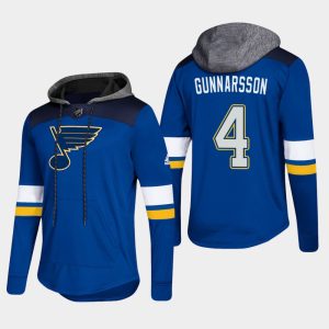 Superb Blues #4 Carl Gunnarsson Blue 2018 Pullover Platinum Hoodie to show your team love