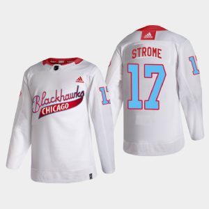 Superb Chicago Blackhawks #17 Dylan Strome Men's White One Community Night NHL Jersey to support your favorite players