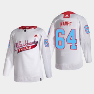 Superb Chicago Blackhawks #64 David Kampf Men's White One Community Night NHL Jersey to stand out at the stadium