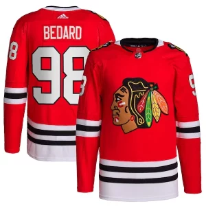 Superb Connor Bedard Chicago Blackhawks adidas 2023 NHL Draft Home Primegreen Player Jersey   Red to show your team love