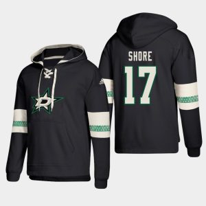 Superb Dallas Stars #17 Devin Shore Black adidas Lace Up Pullover Hoodie for an exciting hockey game