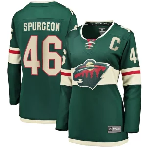 Superb Jared Spurgeon Minnesota Wild Women's Home Breakaway Player Jersey   Green for a valuable hockey collectible