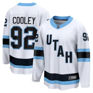 Superb Logan Cooley Utah Hockey Club Breakaway Player Jersey   White/Black for true hockey enthusiasts