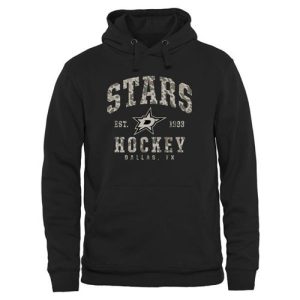 Superb Men's Dallas Stars Black Camo Stack Pullover Hoodie to add to your hockey memorabilia collection