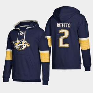 Superb Nashville Predators #2 Anthony Bitetto Navy adidas Lace Up Pullover Hoodie to show your team love