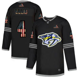 Superb Nashville Predators #4 Ryan Ellis Adidas Men's Black USA Flag Limited NHL Jersey to show your team love