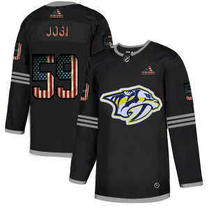 Superb Nashville Predators #59 Roman Josi Adidas Men's Black USA Flag Limited NHL Jersey for a valuable hockey collectible