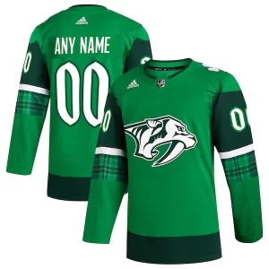 Superb Nashville Predators adidas St. Patrick's Day Authentic Custom Jersey   Kelly Green for die   hard Blackhawks fans