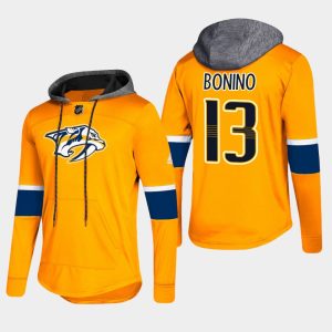 Superb Predators #13 Nick Bonino Gold 2018 Pullover Platinum Hoodie for a valuable hockey collectible