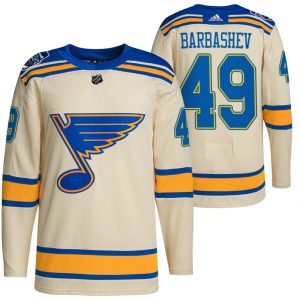 Superb St. Louis Blues #49 Ivan Barbashev Men's Adidas 2022 Winter Classic NHL Authentic Jersey Cream for an exciting hockey game