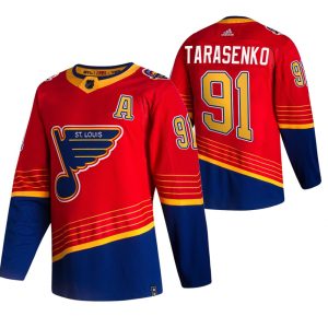 Superb St. Louis Blues #91 Vladimir Tarasenko Red Men's Adidas 2020 21 Reverse Retro Alternate NHL Jersey for an exciting hockey game