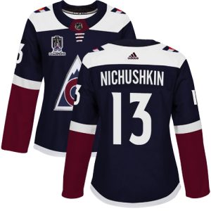 Trendy Adidas Avalanche #13 Valeri Nichushkin Navy Women's 2022 Stanley Cup Champions Alternate Authentic Stitched NHL Jersey for top   notch game   day wear