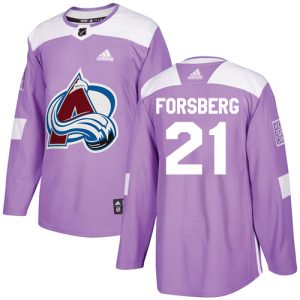 Trendy Adidas Avalanche #21 Peter Forsberg Purple Authentic Fights Cancer Stitched Youth NHL Jersey to show your team love