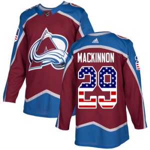 Trendy Adidas Avalanche #29 Nathan MacKinnon Burgundy Home Authentic USA Flag Stitched Youth NHL Jersey for an exciting hockey game