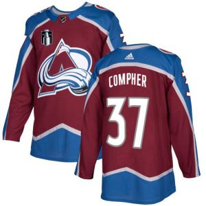 Trendy Adidas Avalanche #37 J.T. Compher Burgundy 2022 Stanley Cup Final Patch Home Authentic Stitched NHL Jersey to support your favorite players