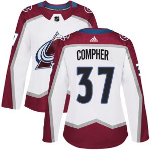 Trendy Adidas Avalanche #37 J.T. Compher White Women's Road Authentic Stitched NHL Jersey for top   notch game   day wear