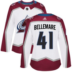 Trendy Adidas Avalanche #41 Pierre Edouard Bellemare White Road Authentic Women's Stitched NHL Jersey for a memorable sports moment