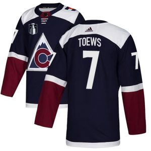 Trendy Adidas Avalanche #7 Devon Toews Navy Youth 2022 Stanley Cup Final Patch Alternate Authentic Stitched NHL Jersey for die   hard Blackhawks fans