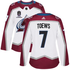 Trendy Adidas Avalanche #7 Devon Toews White Women's 2022 Stanley Cup Champions Road Authentic Stitched NHL Jersey for an exciting hockey game
