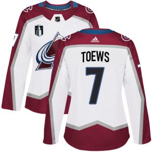 Trendy Adidas Avalanche #7 Devon Toews White Women's 2022 Stanley Cup Final Patch Road Authentic Stitched NHL Jersey for an exciting hockey game
