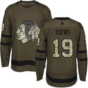 Trendy Adidas Blackhawks #19 Jonathan Toews Green Salute to Service Stitched Youth NHL Jersey for an exciting hockey game