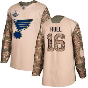 Trendy Adidas Blues #16 Brett Hull Camo Authentic 2017 Veterans Day Stanley Cup Champions Stitched Youth NHL Jersey for a valuable hockey collectible