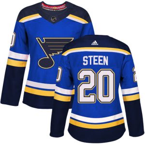 Trendy Adidas Blues #20 Alexander Steen Blue Home Authentic Women's Stitched NHL Jersey for an exciting hockey game