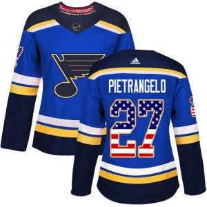 Trendy Adidas Blues #27 Alex Pietrangelo Blue Home Authentic USA Flag Women's Stitched NHL Jersey for top   notch game   day wear