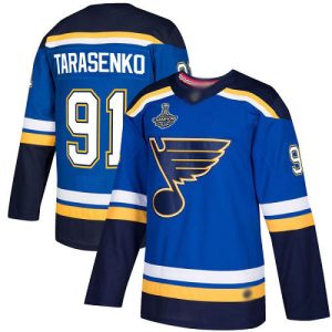 Trendy Adidas Blues #91 Vladimir Tarasenko Blue Home Authentic Stanley Cup Champions Stitched Youth NHL Jersey for an exciting hockey game