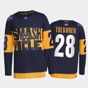 Trendy Adidas Predators #28 Eeli Tolvanen Men's 2022 Stadium Series Authentic NHL Jersey   Navy to add to your hockey memorabilia collection