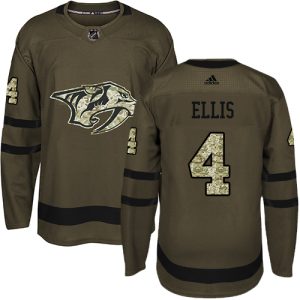 Trendy Adidas Predators #4 Ryan Ellis Green Salute to Service Stitched Youth NHL Jersey for a valuable hockey collectible