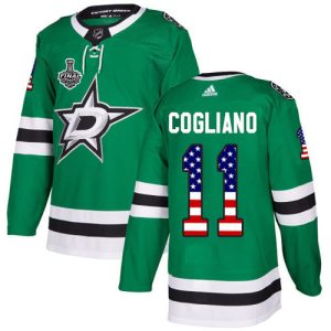 Trendy Adidas Stars #11 Andrew Cogliano Green Home Authentic USA Flag Youth 2020 Stanley Cup Final Stitched NHL Jersey for a valuable hockey collectible