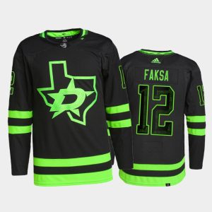 Trendy Adidas Stars #12 Radek Faksa Men's 2021 22 Alternate Authentic NHL Jersey   Black to support your favorite players