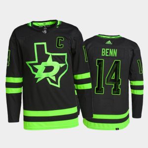 Trendy Adidas Stars #14 Jamie Benn Men's 2021 22 Alternate Authentic NHL Jersey   Black for an exciting hockey game