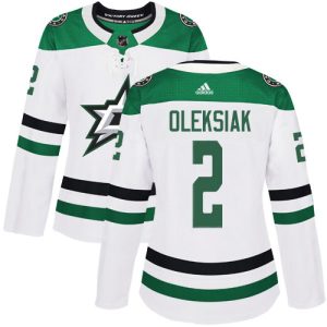 Trendy Adidas Stars #2 Jamie Oleksiak White Road Authentic Women's Stitched NHL Jersey to support your favorite players