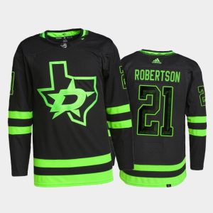 Trendy Adidas Stars #21 Jason Robertson Men's 2021 22 Alternate Authentic NHL Jersey   Black for an exciting hockey game