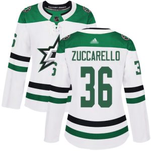 Trendy Adidas Stars #36 Mats Zuccarello White Road Authentic Women's Stitched NHL Jersey for a valuable hockey collectible
