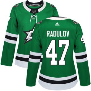 Trendy Adidas Stars #47 Alexander Radulov Green Home Authentic Women's Stitched NHL Jersey for a valuable hockey collectible