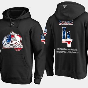 Trendy Avalanche #4 Tyson Barrie NHL Banner Wave Usa Flag Black Hoodie to show your team love