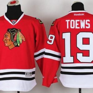 Trendy Blackhawks #19 Jonathan Toews Red Stitched Youth NHL Jersey to show your team love