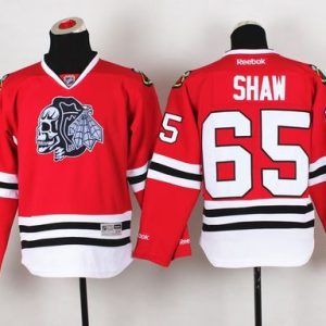 Trendy Blackhawks #65 Andrew Shaw Red(White Skull) Stitched Youth NHL Jersey for a valuable hockey collectible