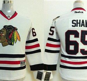 Trendy Blackhawks #65 Andrew Shaw White Stitched Youth NHL Jersey for an exciting hockey game