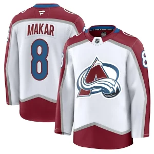 Trendy Cale Makar Colorado Avalanche Away Premium Jersey   White/Burgundy/Navy to add to your hockey memorabilia collection