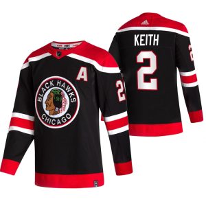 Trendy Chicago Blackhawks #2 Duncan Keith Black Men's Adidas 2020 21 Reverse Retro Alternate NHL Jersey for a memorable sports moment