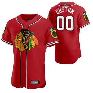 Trendy Chicago Blackhawks Custom Men's 2020 NHL x MLB Crossover Edition Baseball Jersey Red for an exciting hockey game