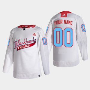 Trendy Chicago Blackhawks Custom Men's White One Community Night NHL Jersey to add to your hockey memorabilia collection