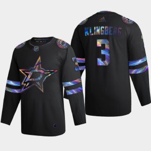 Trendy Dallas Stars #3 John Klingberg Men's Nike Iridescent Holographic Collection NHL Jersey   Black for true hockey enthusiasts